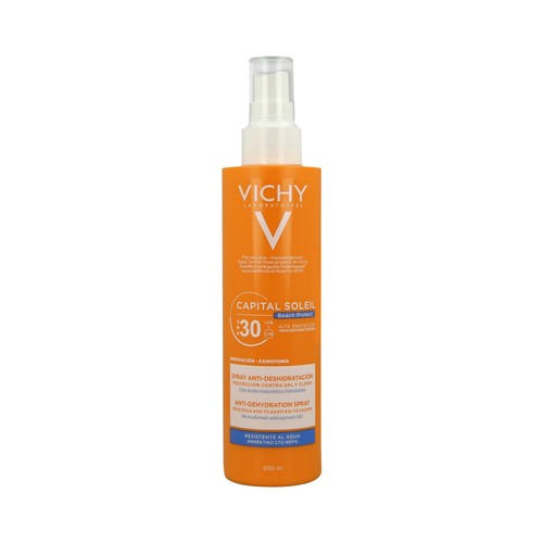 VICHY Spray solar con acción protectora y anti-deshidratación, con FPS 30 (medio) VICHY Capital soleil 200 ml.