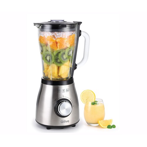 Batidora de vaso QILIVE Q.5439, 800W, 2 velocidades, jarra de cristal 1,5L, modo pulse