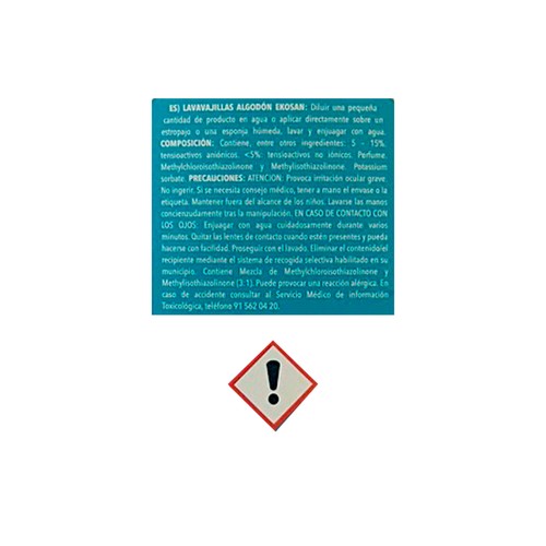 EKOSAN Lavavajillas algodón 600 ml.