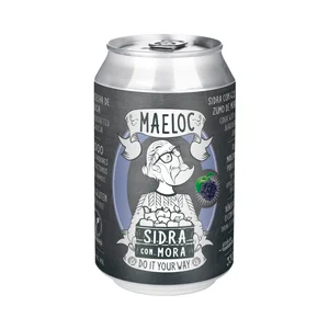 MAELOC Cider de manzana con mora lata de 33 cl.