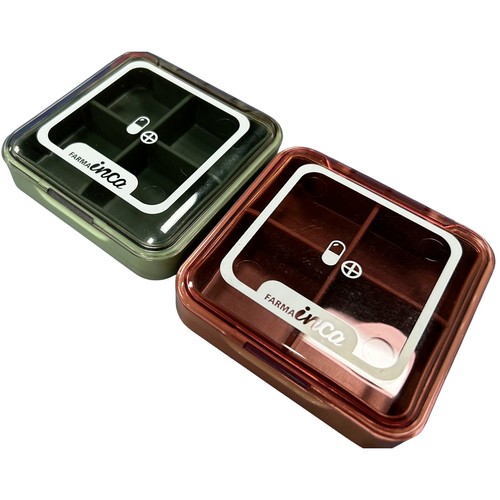 IKILIFE Pastillero compacto con 4 departamentos independientes.