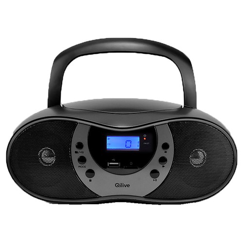 Reproductor de CD portátil QILIVE Q.1244, radio AM/FM, USB, Audio-IN.