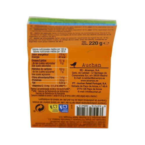 ALCAMPO ECOLÓGICO Crema de frutas y verduras con espirulina 220 g.
