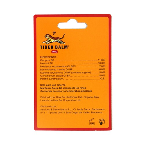 TIGER BALM Bálsamo de tigre rojo masaje,TIGER BALM 19 gr
