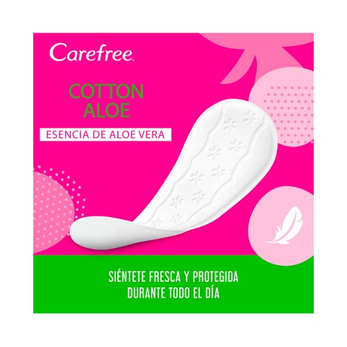 CAREFREE Cotton feel aloe Protegeslips (salvaslips) normales, transpirables y con aloe vera puro 56 uds.