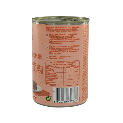 PRODUCTO ALCAMPO Alimento para gatos de paté de ave  400 g.