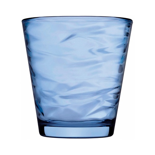 Vaso vidrio 24,5cl origami, color azul, PULVE.