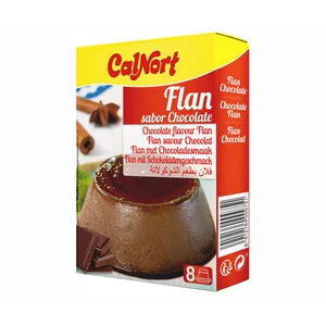 CALNORT Preparado en polvo para flan con sabor a chocolate 2 X 65 g.