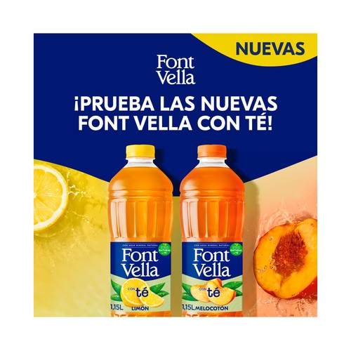 FONT VELLA Agua mineral natural con extracto de té sabor limón 1,15 l.