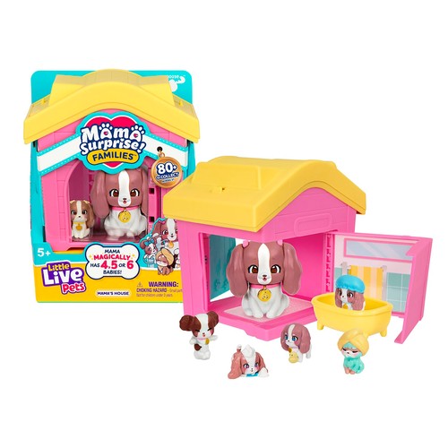 FIguras de mascostas con casa, mama surpries families, surtido de modelos, LITTLE LIVE PETS.