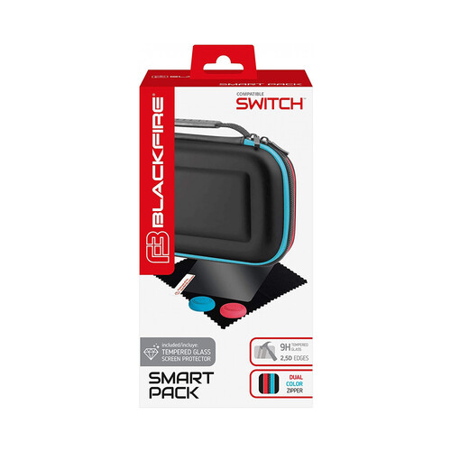 Pack smart para Nintendo Switch con funda protectora y accesorios, BLACKFIRE.