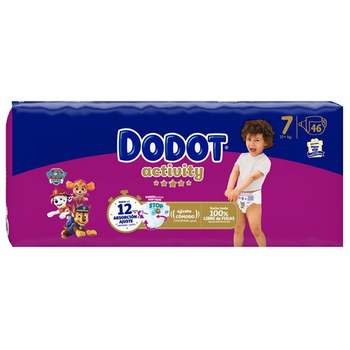 DODOT Activity Pañales talla 7 (+ 15 kg) 46 uds.