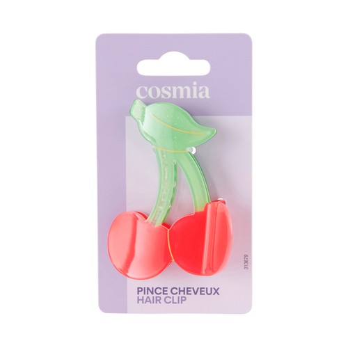 COSMIA Pinza de pelo con forma de cereza.