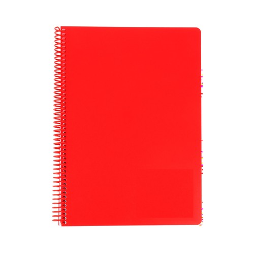 Cuaderno A5 polipropileno 80h 90gr, pauta 3 espiral surtido. AUCHAN