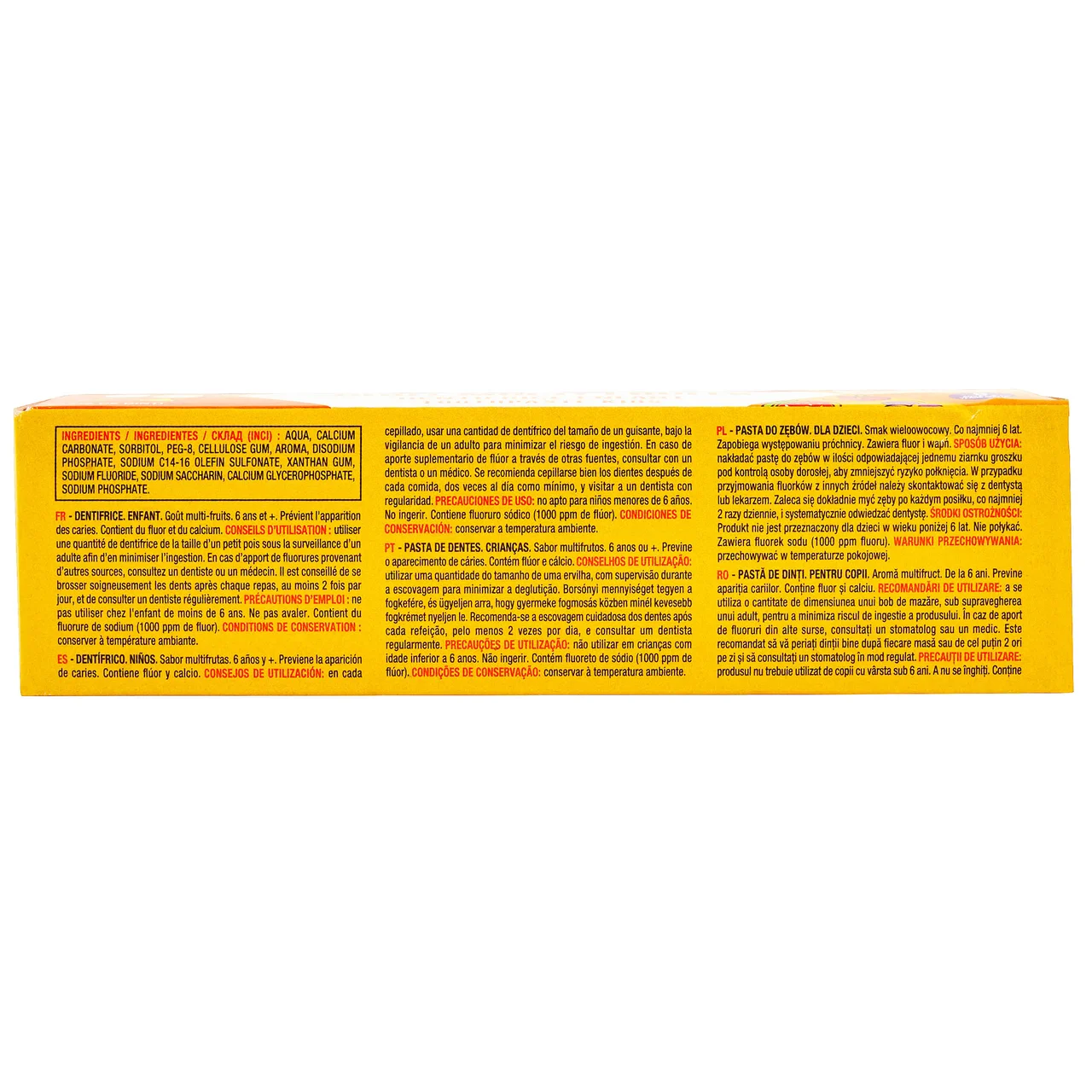 PRODUCTO ALCAMPO Pasta de dientes infantil (a partir de 6 años), con fluor y sabor a frutos rojos 50 ml.