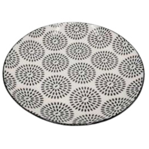 Plato de postre de porcelana con decorado Hanoi 19cm, ACTUEL