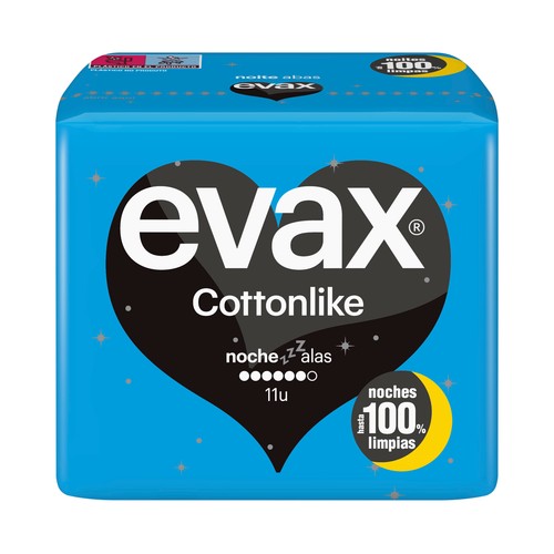 EVAX Cottonlike Compresas de noche con alas 11 uds.