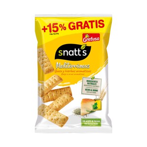 SNATT'S Palitos Mediterráneas queso y hierbas aromáticas SNATT'S GREFUSA, bolsa 110g