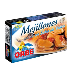 ORBE Mejillones (14 / 18) en salsa de Vieira lata 69 g.