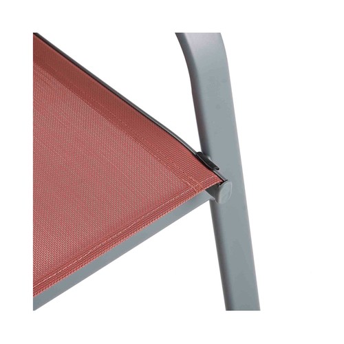Silla acero-textileno de 98x70x54cm, GARDENSTAR color rojo.
