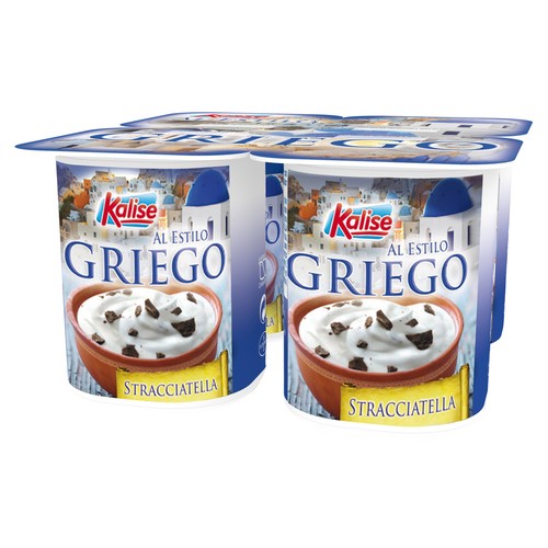 KALISE Yogur estilo griego con trocitos de stracciatella 4 x 125 g.