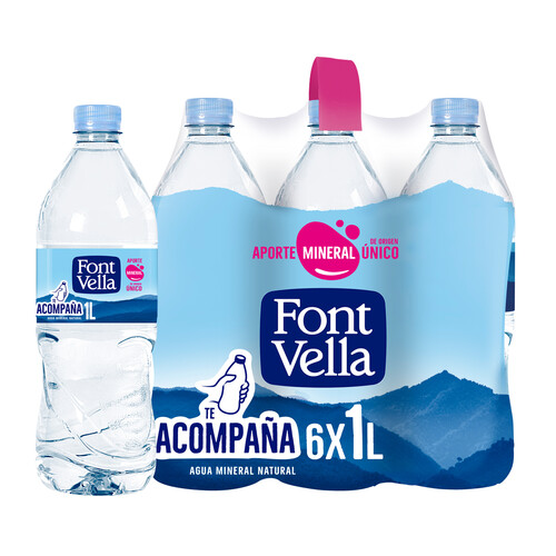 FONT VELLA Agua mineral pack 6 uds. x 1 l.