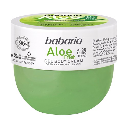 BABARIA Aloe fresh Crema corporal en gel con aloe puro 100% 400 ml.
