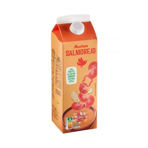 AUCHAN Salmorejo pasteurizado elaborado con aceite de oliva virgen extra 1 l Producto Alcampo-