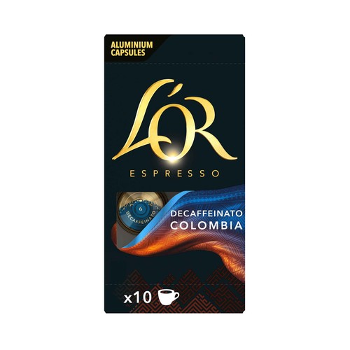 L"OR Espresso Capsulas de café colombiano descafeinado 10 uds. 52 g.