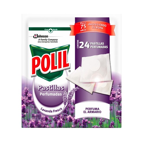 Antipolillas en pastilla perfumadas lavanda POLIL 24 uds. x 1,5 g.
