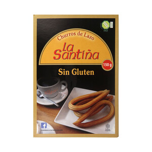 Imagen de LA SANTIÑA Churros con forma de lazo, precocinados, ultracongelados y sin gluten 150 g.