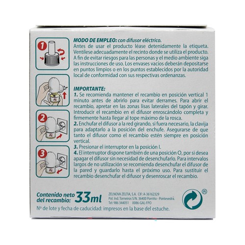 KILL PAFF Recambios insecticida antimosquitos más difusor  3 x 33 ml