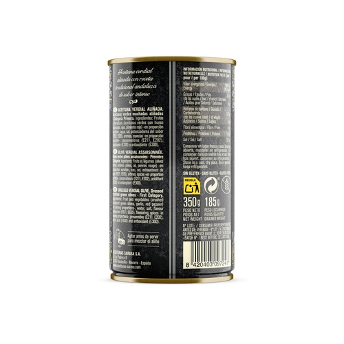 SARASA Aceitunas verdes La Receta del Cortijo SARASA 185 g.