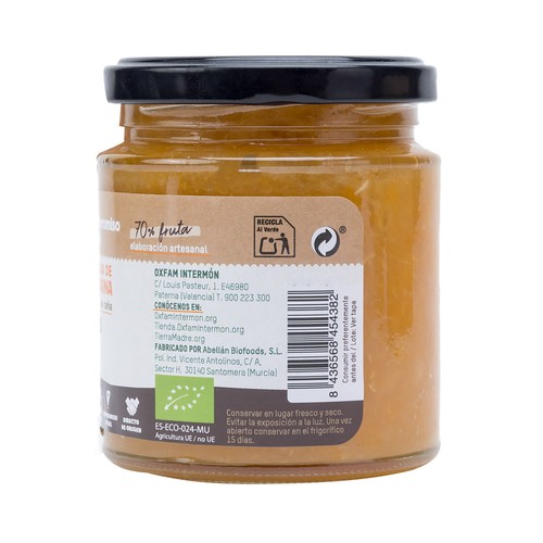 TIERRA MADRE Mermelada de mandarina con azúcar de caña ecológica bote 275 g.