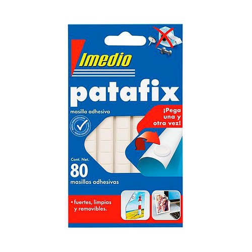 Sujeta objetos Patafix Massa adhesiva removible, 80ud, IMEDIO