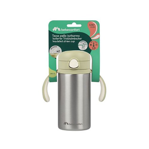 Vaso térmico con pajita 280ml., a partir de 12 meses, BEBECONFORT