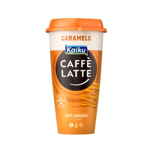 KAIKU Bebida de café arábica de Nicaragua y Honduras con caramelo Caffé latte 230 ml.