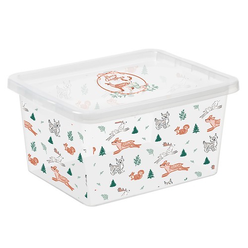 Caja con tapa decorativa de navidad, 40 L, ALCAMPO.