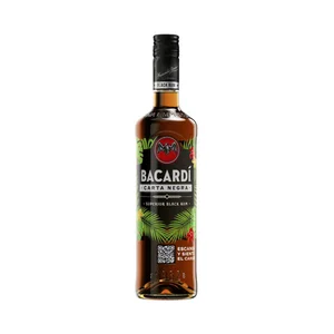 BACARDI Ron negro superior importado de Puerto Rico BACARDÍ Carta negra botella de 70 cl.