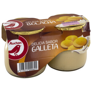 Imagen de AUCHAN Postre lácteo con sabor a galletas 2 x 135 g. Producto Alcampo