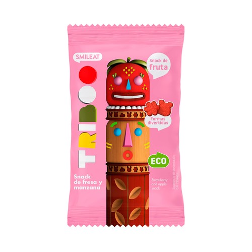 Imagen de Snack de fresa y manzana ecológicos SMILEAT TRIBOO 25 g.
