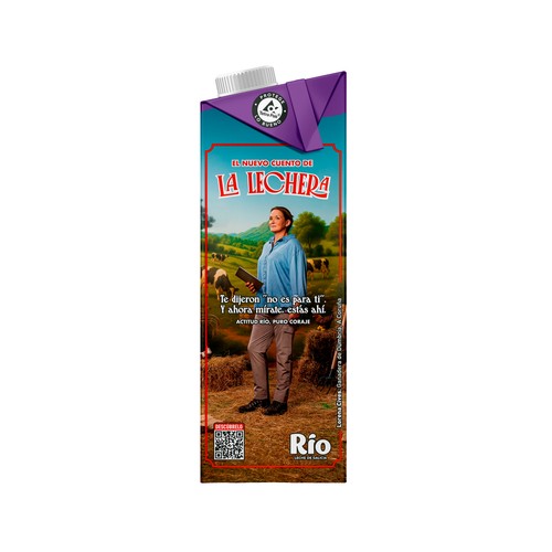 RÍO Leche de vaca entera y sin lactosa, de origen 100% gallego 6 x 1 l.