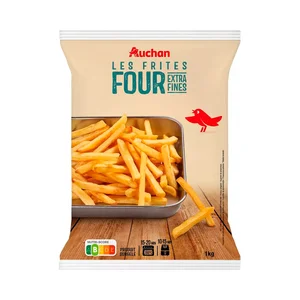 AUCHAN Patatas fritas extra finas Horno 1 kg. Producto Alcampo.