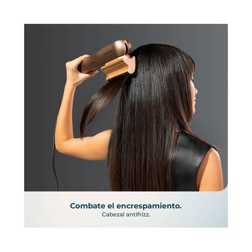 Plancha de pelo con flujo de aire CECOTEC 6 en 1 Itwerk Champagne, placas vibratorias, 6 accesorios, máximo 230ºC