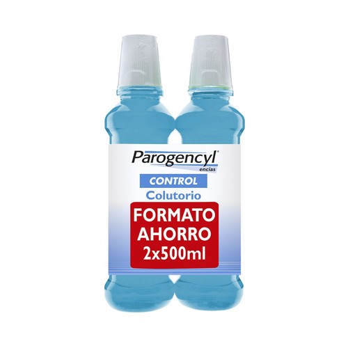 PAROGENCYL Enjuague bucal sin alcohol, que ayuda al tratamiento y prevención de la gingivitis PAROGENCYL Control 2 x 500 ml.