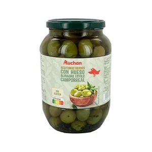 PRODUCTO ALCAMPO Aceitunas verdes con hueso estilo Camporreal PRODUCTO ALCAMPO frasco de 500 g.