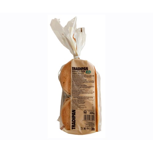 TRADIPAN Pan de hamburguesa rústico xxl 400 g.