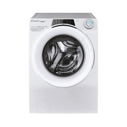 Lavadora CANDY RO 1496DWMCT1-S capacidad de carga: 9KG, clasificación energética: A, 1400RPM, H: 85cm, A: 60cm, F: 53cm.