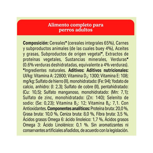 FRISKIES Comida para perros adultos a base de carne buey 15 kg.