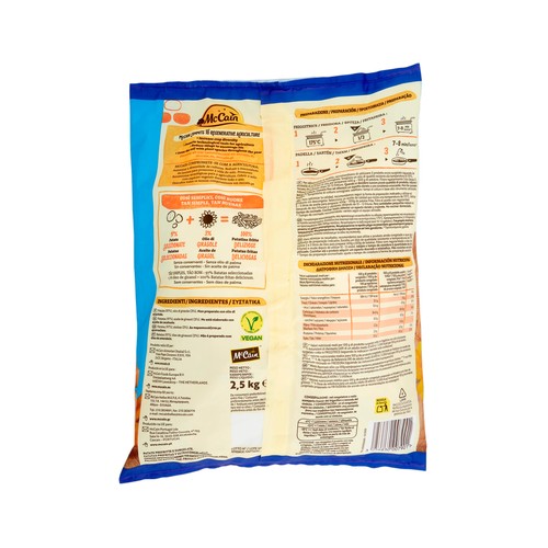 McCAIN Patatas con corte tradicional, prefritas y ultracongeladas Tradition 2.5 kg.